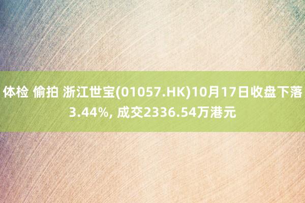 体检 偷拍 浙江世宝(01057.HK)10月17日收盘下落3.44%， 成交2336.54万港元