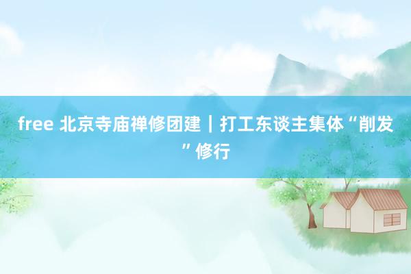 free 北京寺庙禅修团建|打工东谈主集体“削发”修行